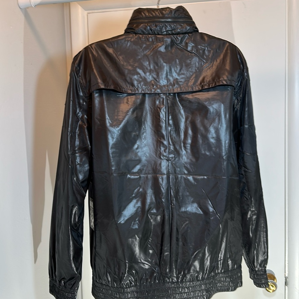 NWT “MG BLACK” 1/2 Zip Athletic Hooded Black Nylon Pullover Golf Jacket XXL NWT - Picture 5 of 16